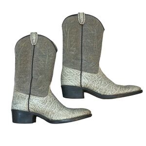 Acme Cowboy Boots Cowgirl Unisex Gray Heel Size 2